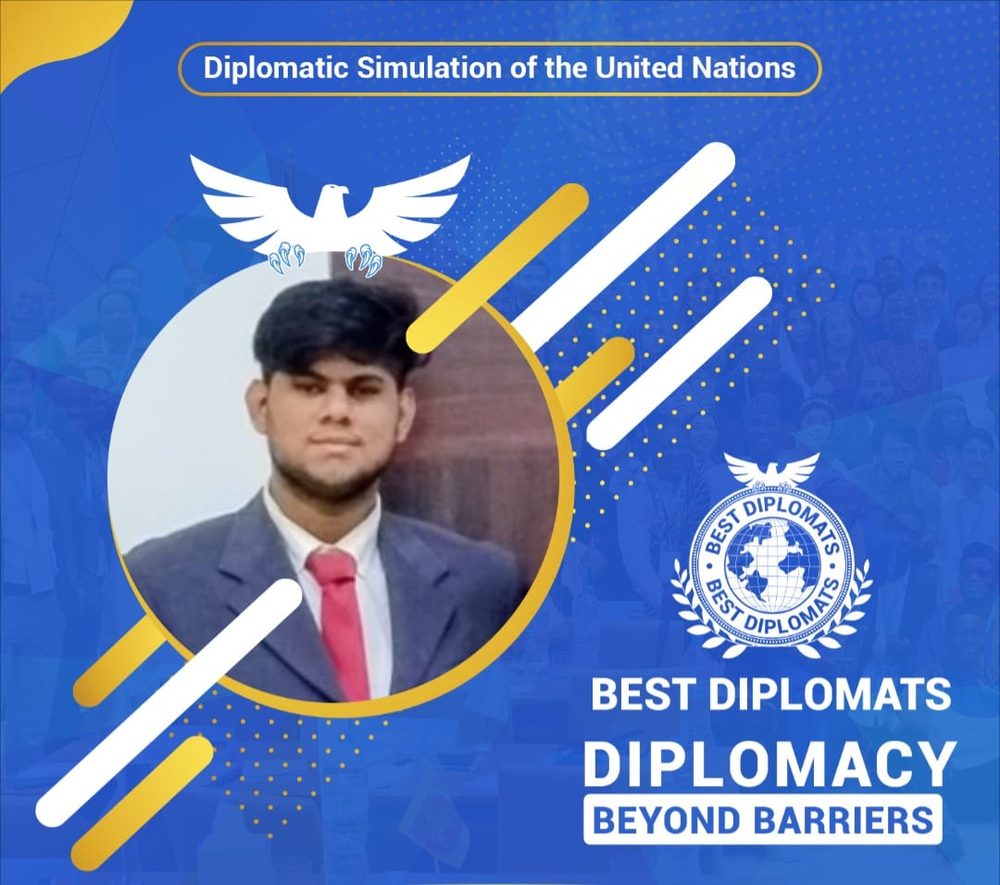 Best Diplomat — Awarded at a UN diplomatic simulation — precision under pressure.